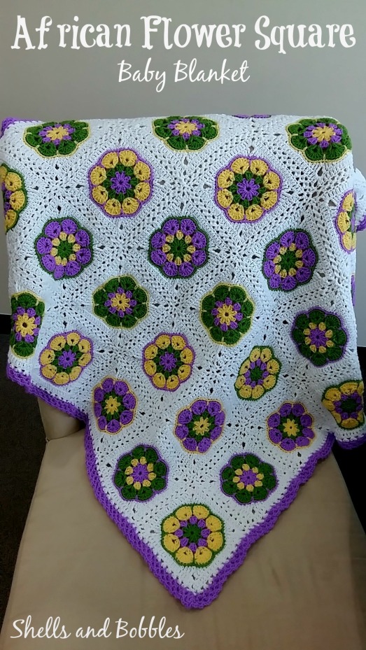 African flower Square baby blanket 3
